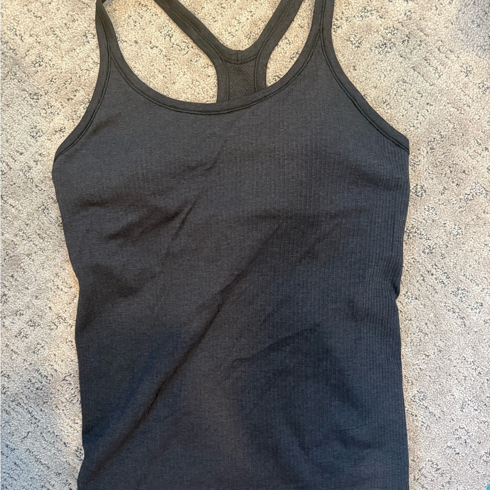 lululemon athletica Black Ribbed Racerback Tank Top